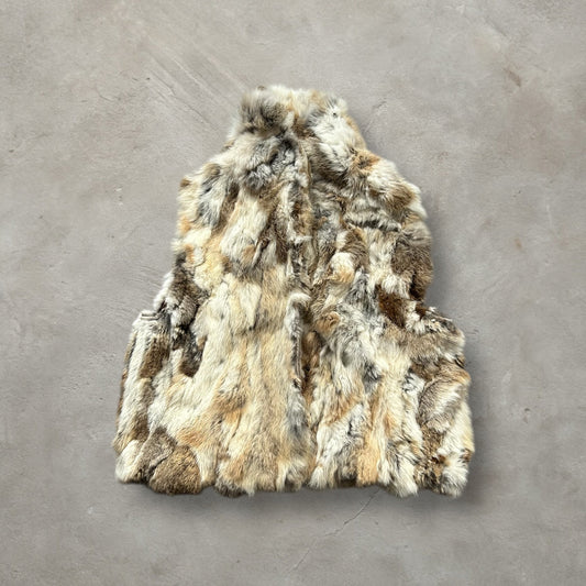 Vintage Fur Gilet | Cream, Brown