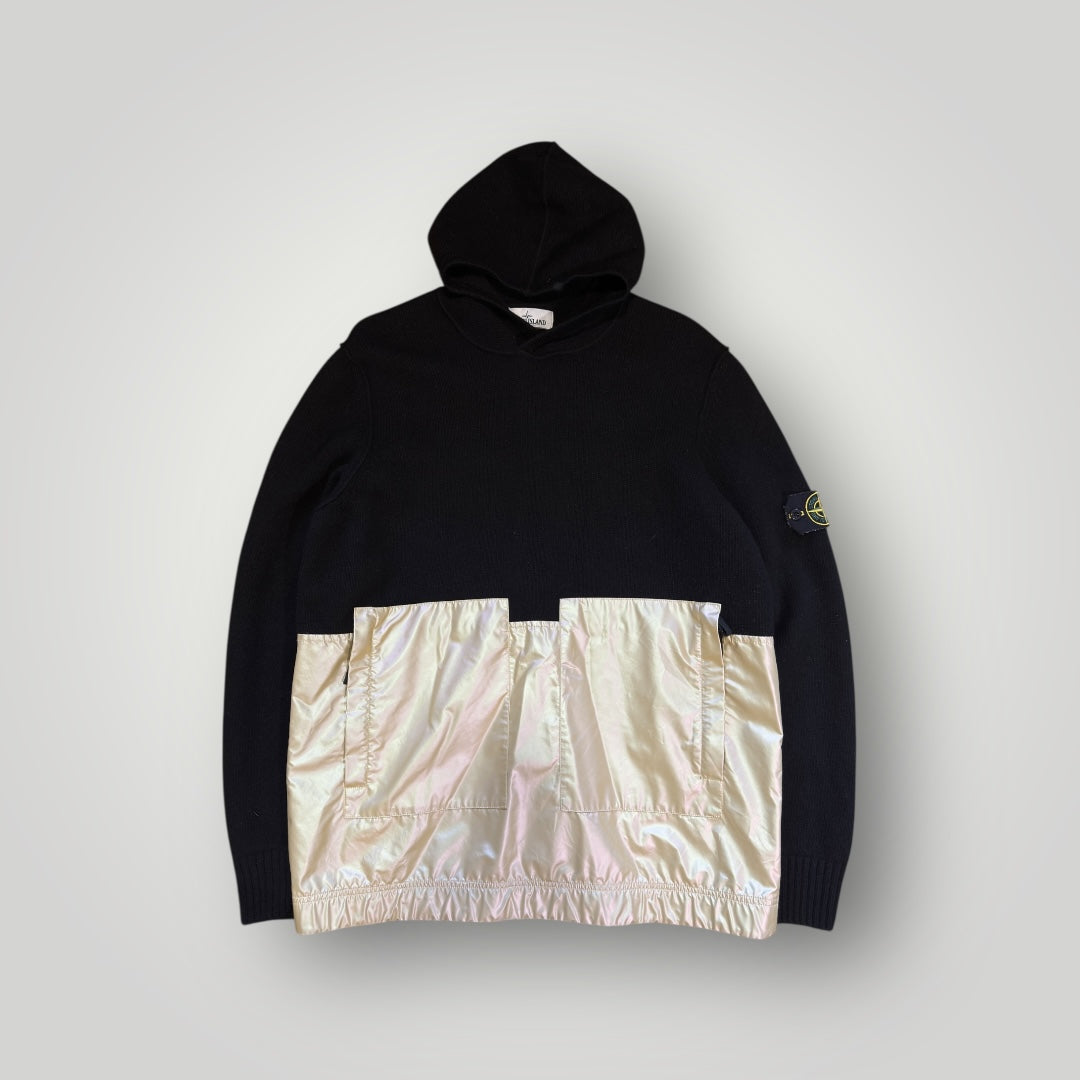 Stone Island AW/18 Iridescent Coating Coating Tela Reflex Knitted Hoodie L