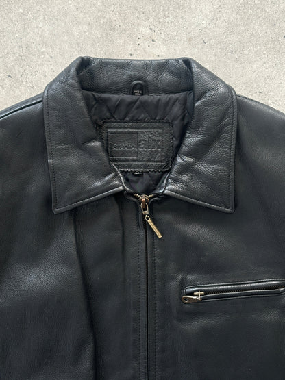 Vintage Minimal Leather Jacket - L