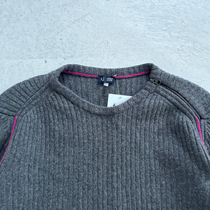 vintage armani jeans neck zip knit | Gray, Gray