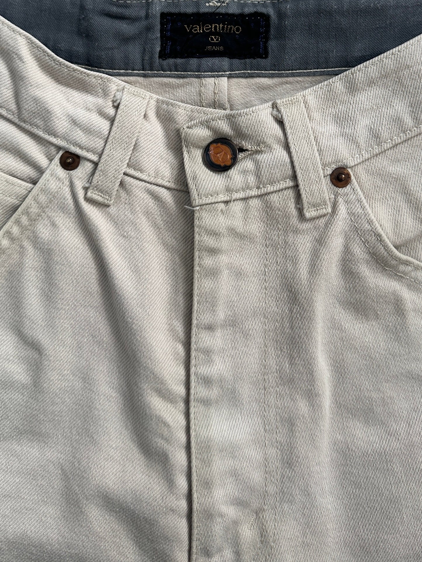 Valentino Pure Cotton High Waisted Denim Jeans - W26