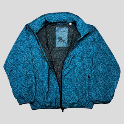 Burberry 2025 Unreleased SAMPLE Wave Print Nylon Logo Jacket - M/L | Medium, Blue