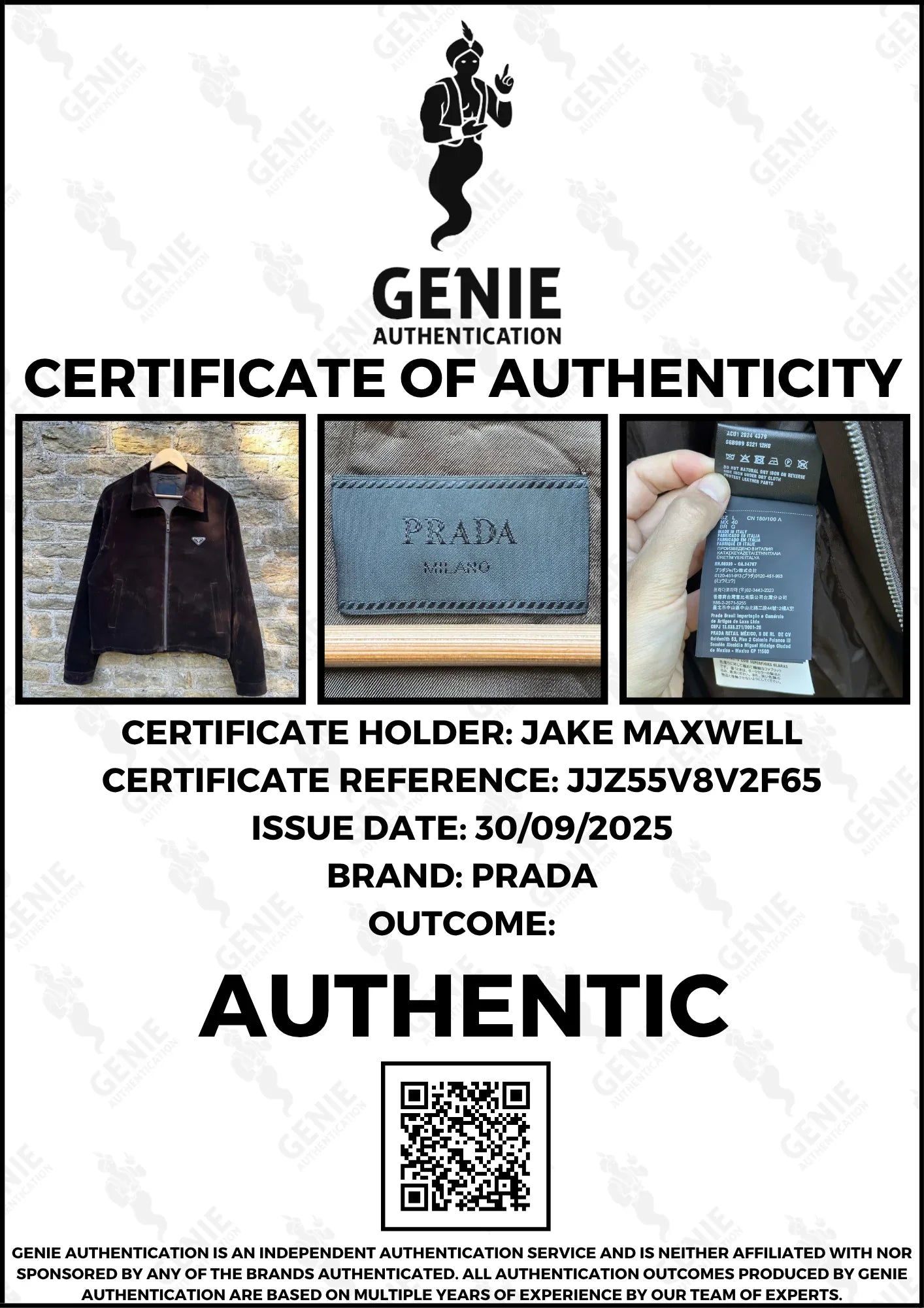 Prada 2024 Brown Velvet Velour Plaque Logo Boxy Jacket - M/L