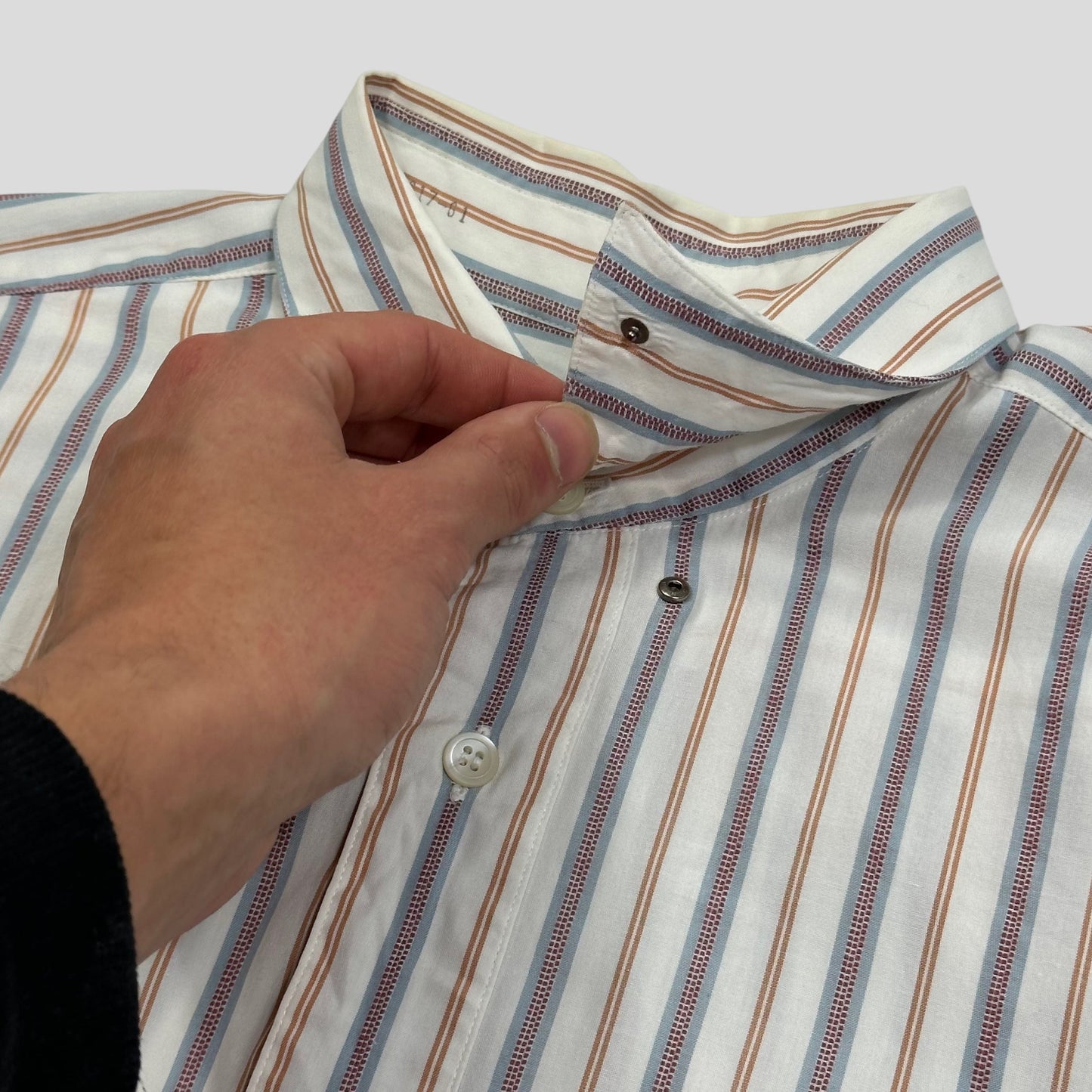 Issey Miyake 00’s Striped Pattern Short Sleeve Shirt - M/L