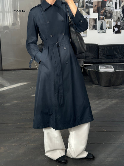 London Fog 1980s Double Breasted Cotton Trench Coat - S