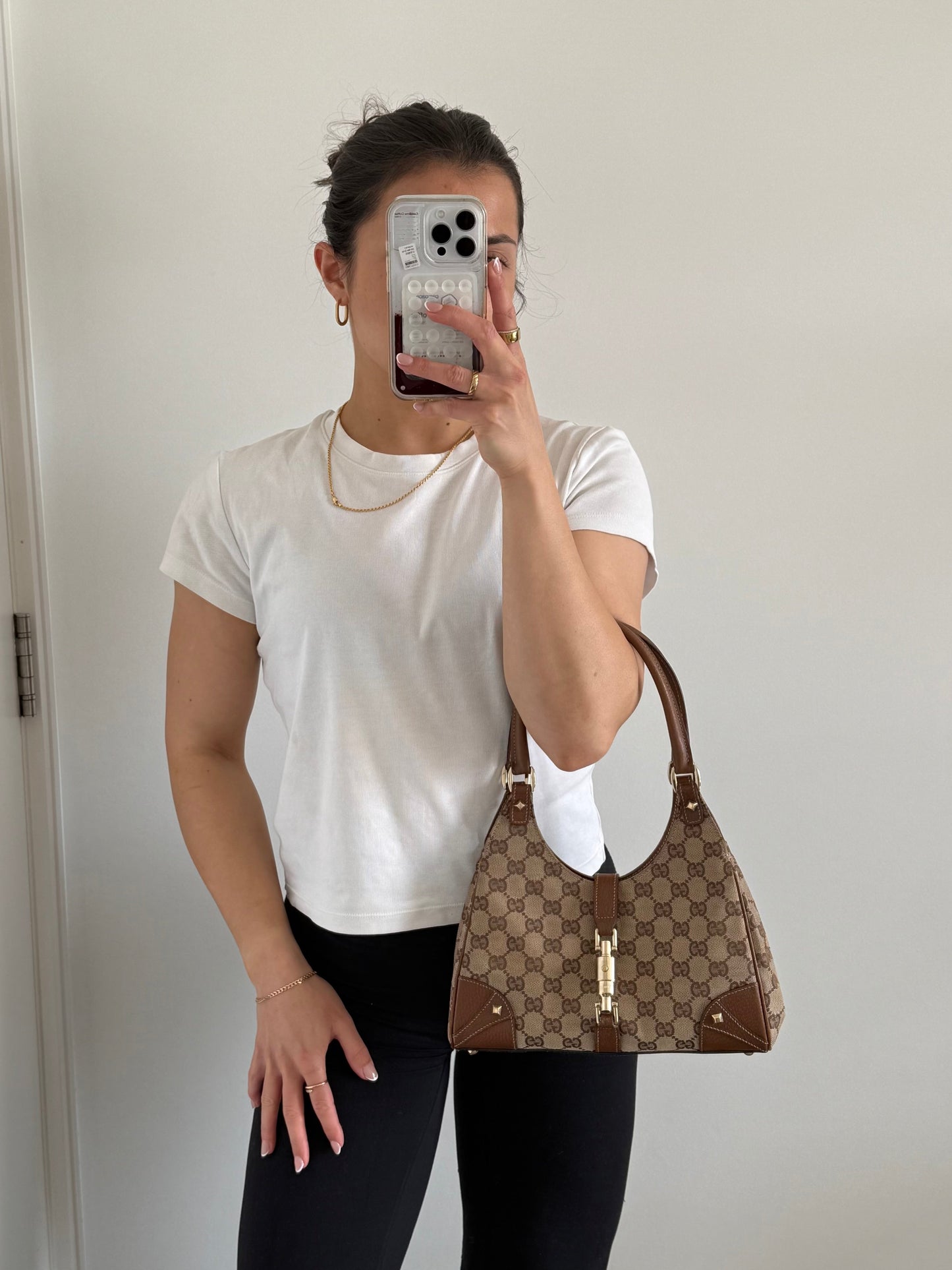 Vintage 90s Gucci Monogram GG Mini Jackie Handbag | O/S, Multicoloured