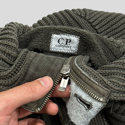 CP Company Heavy Cotton Knitted Hood Sweatshirt - XL/XXL | XXL, Khaki