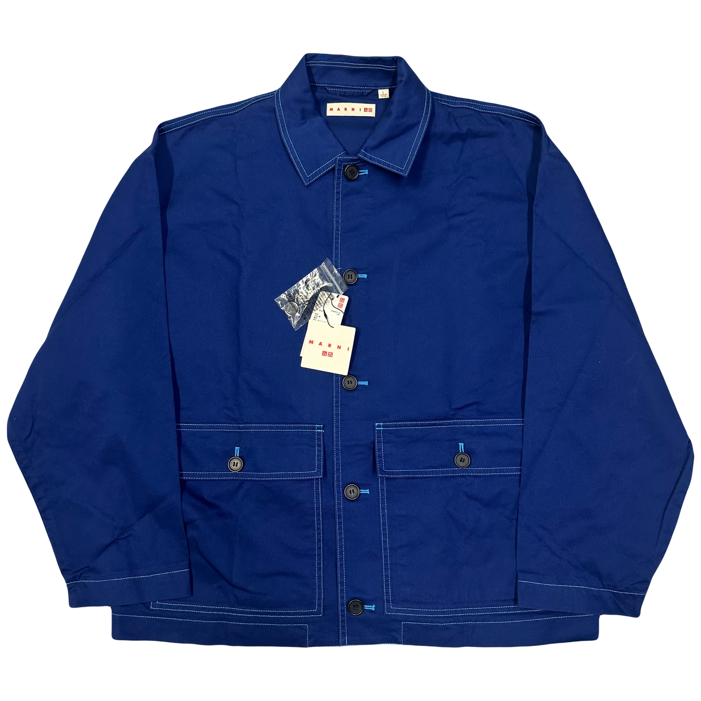 Uniqlo X Marni Collared Jacket In Blue ( L )