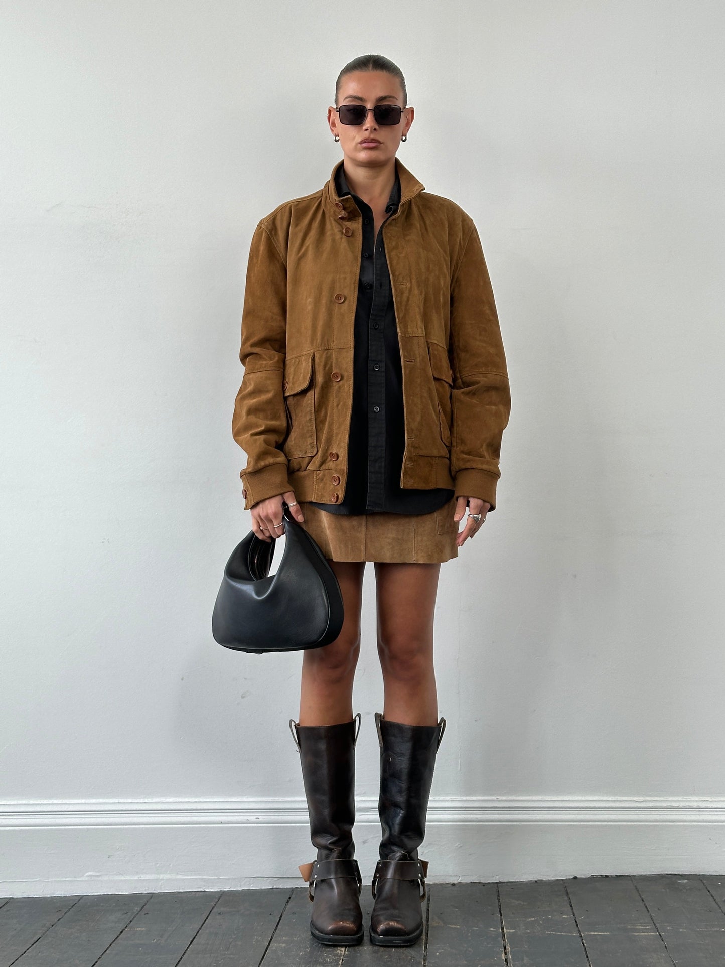 ARMA Suede Bomber Jacket - L