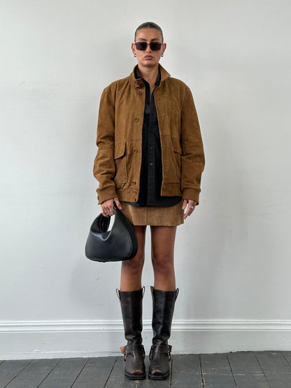 ARMA Suede Bomber Jacket - L