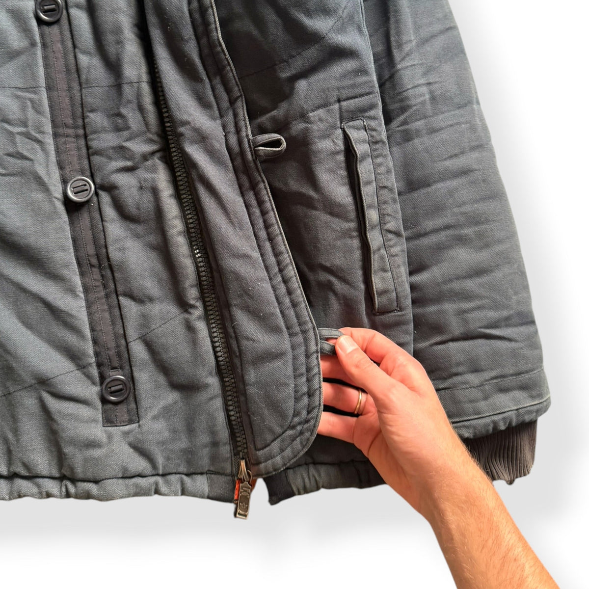 2000's Maharishi Asymmetric Zip Padded Parka (L) | Large, Camo