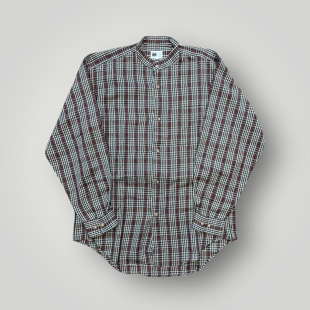 Issey Miyake Band Collar Check Shirt M
