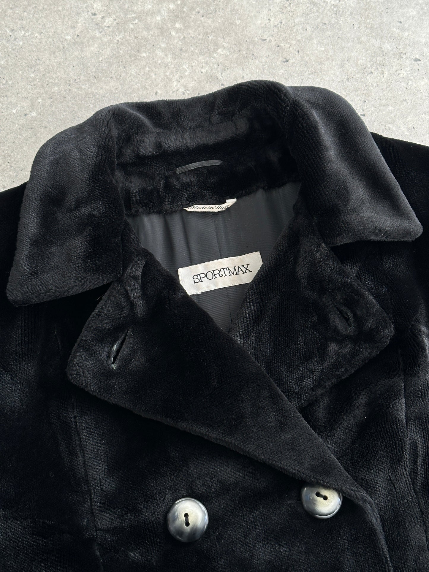 Sportmax 1990s Faux Fur Double Breasted Coat - M/L