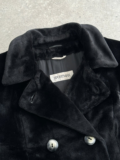 Sportmax 1990s Faux Fur Double Breasted Coat - M/L