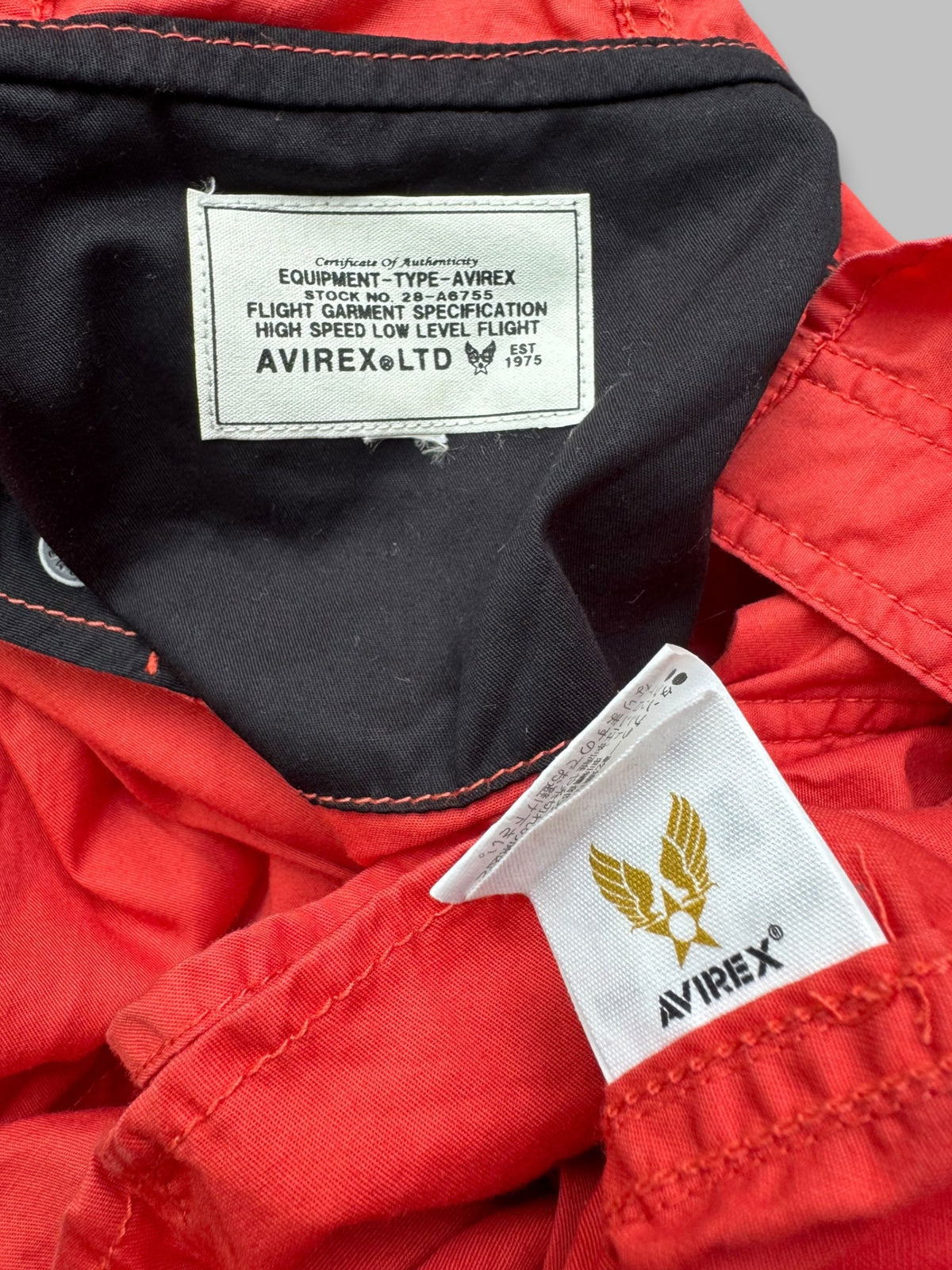 Avirex Flight Jacket (M) | Grey, Red