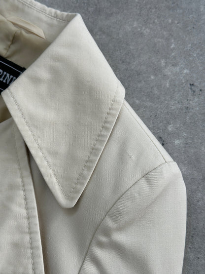 Vintage 1980s Cotton Double Breasted Belted Trench Coat - XS