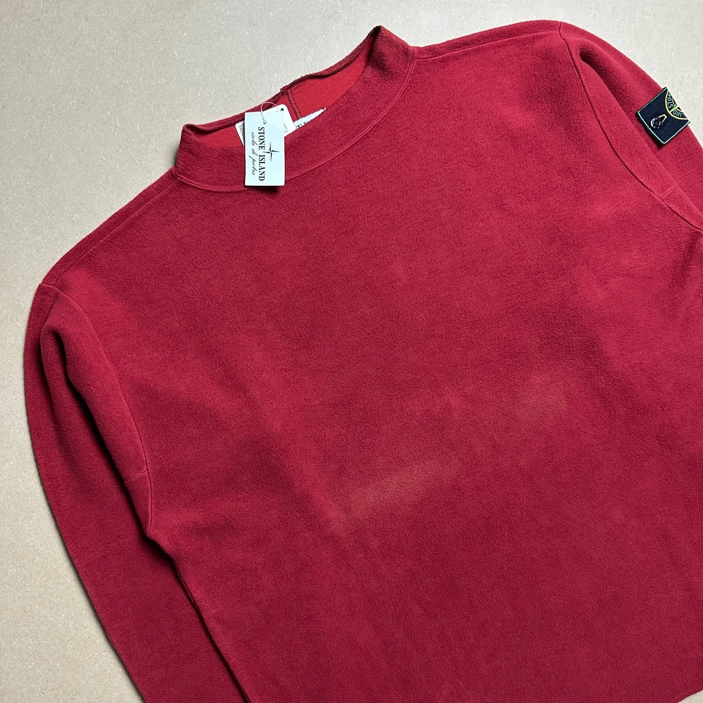 A/W 1995 Scarlet Red Neoprene Mock neck Sweater