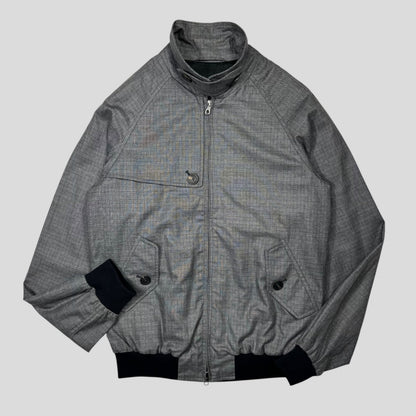 Hardy Amies AW07 Ripstop Grid Asymmetrical Harrington Jacket - M | Default Title, Grey