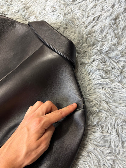 Prada 2018 Race Logo Leather Belted Trench Coat - IT40 | O/S, Black