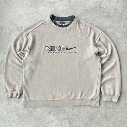 Nike RARE 1990s heavyweight embroidered sweatshirt (L)