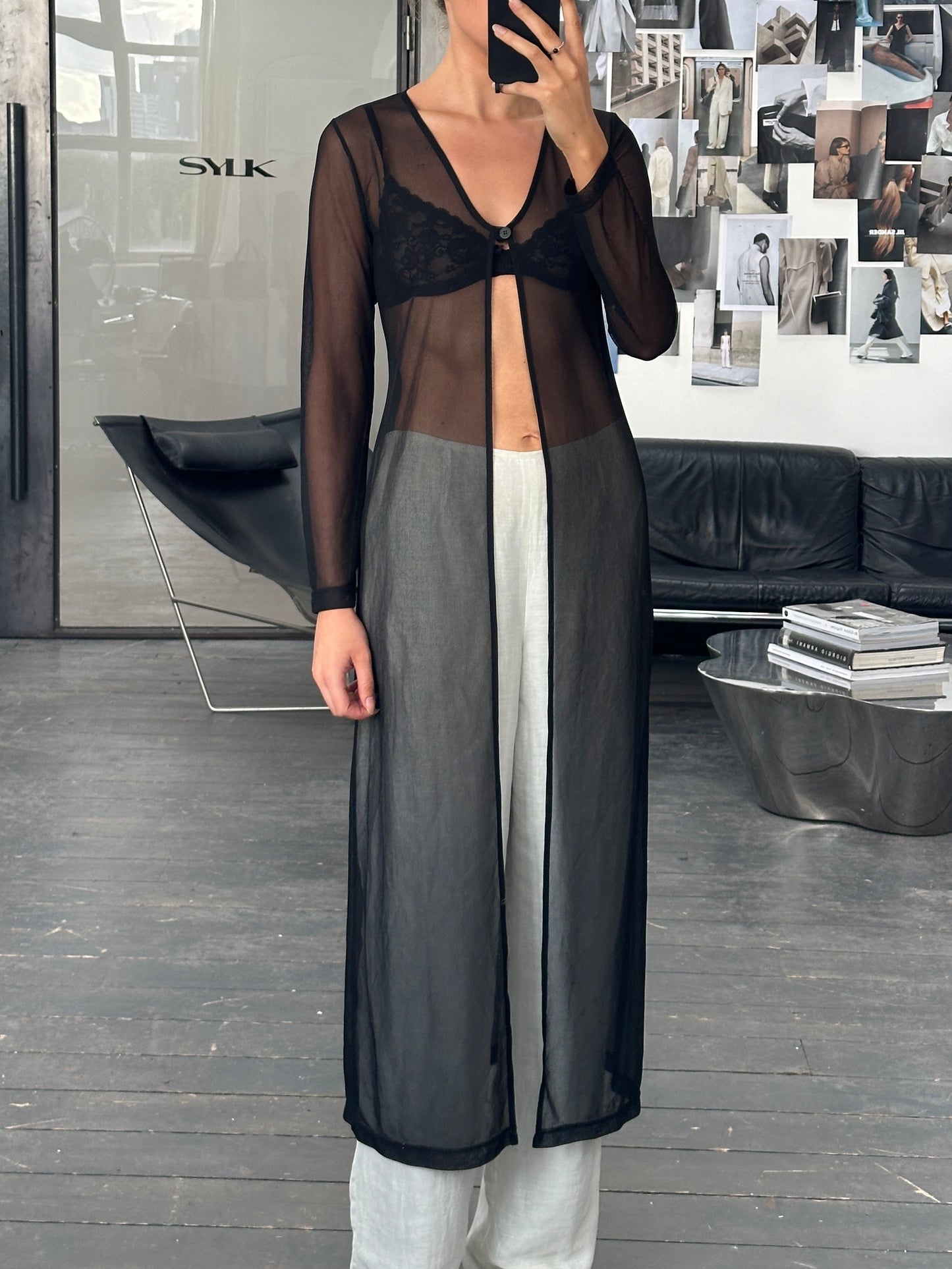 Vintage 2000s Sheer Floor Length Cardigan - S/M