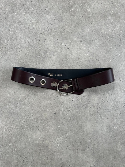 Vintage 1990s Eyelet Leather Belt - W28-34