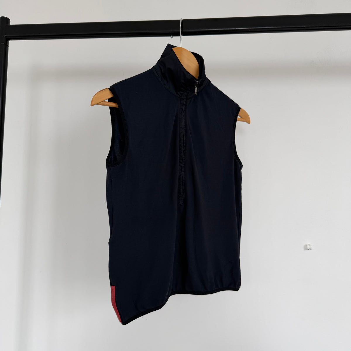ss1999 prada sport zip up sleeveless top | O/S, Navy