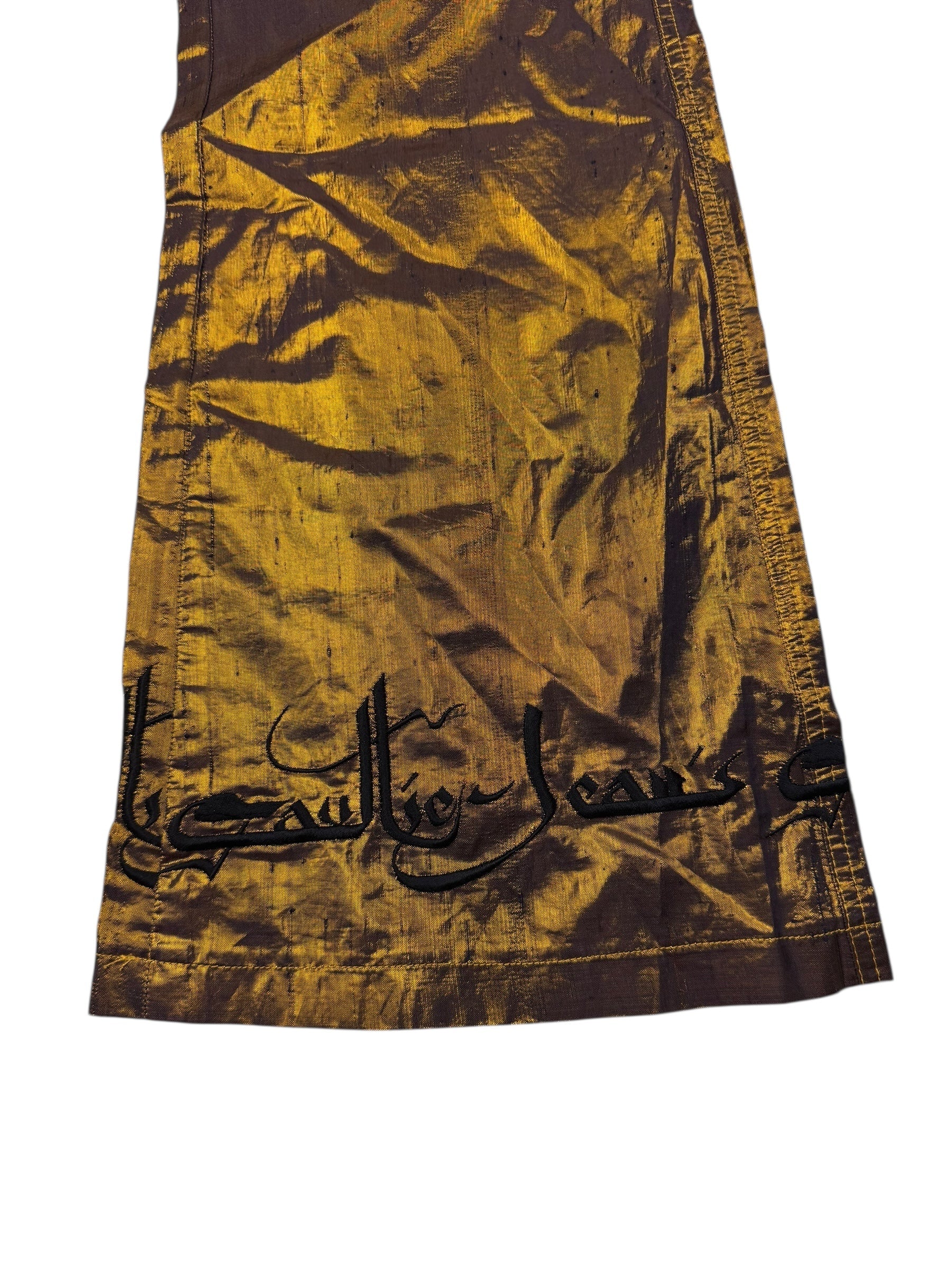 Jean Paul Gaultier c.F/W 1998 gold lamé trousers | 12, Gold