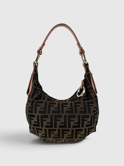 90s Fendi Zucca Mini Hobo Shoulder Bag | O/S, Brown