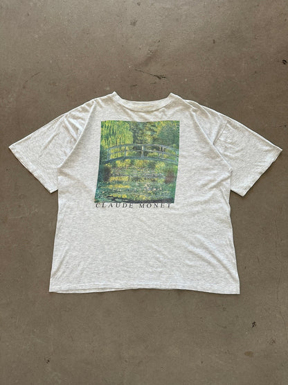 1980’s Claude Monet Bridge Over a Pond of Water Lillies T-Shirt - L | Default Title, Red