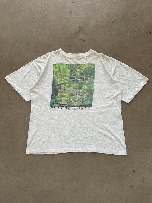 1980’s Claude Monet Bridge Over a Pond of Water Lillies T-Shirt - L | Default Title, Red
