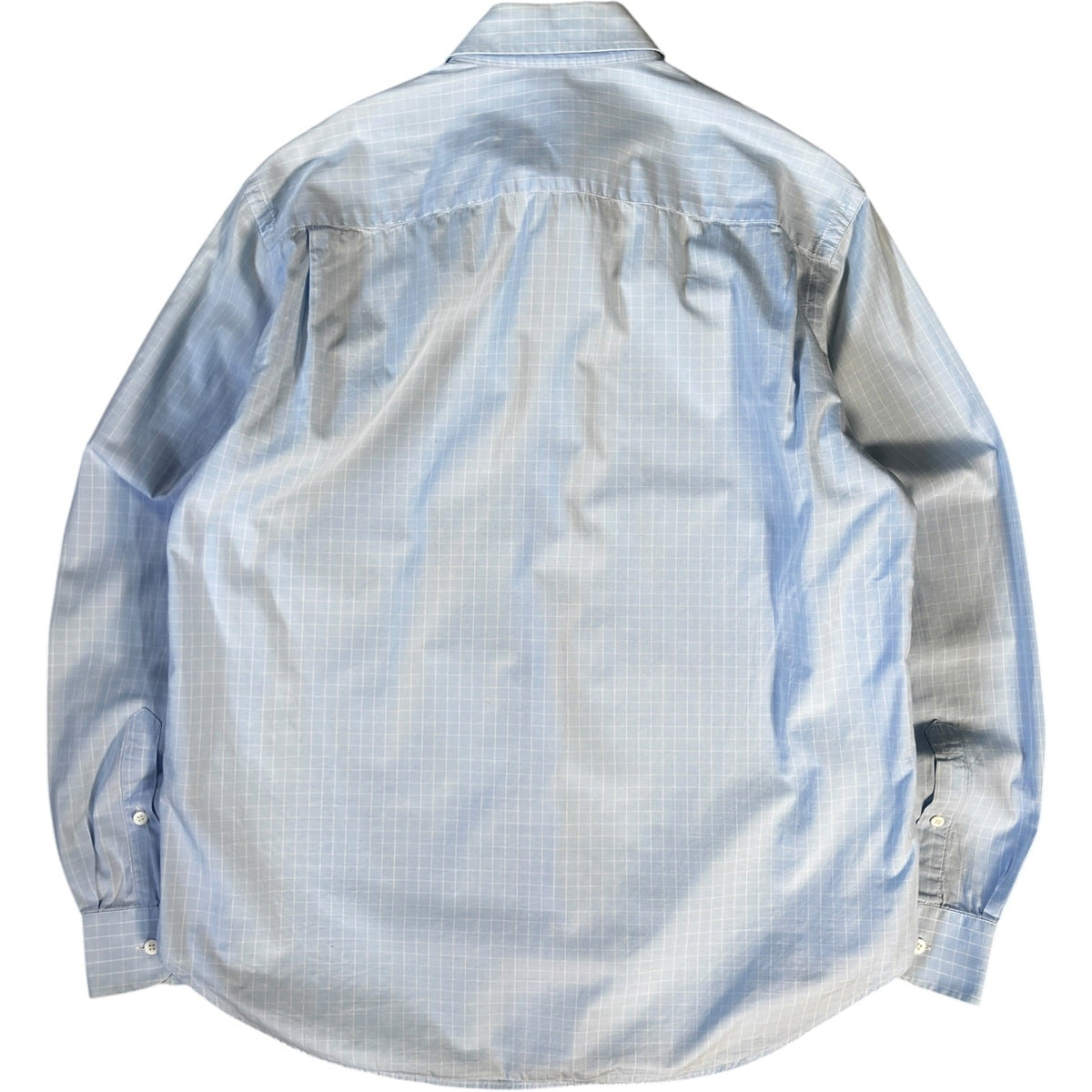 Armani Jeans 00’s Windowpane Check Shirt L | Large, Blue