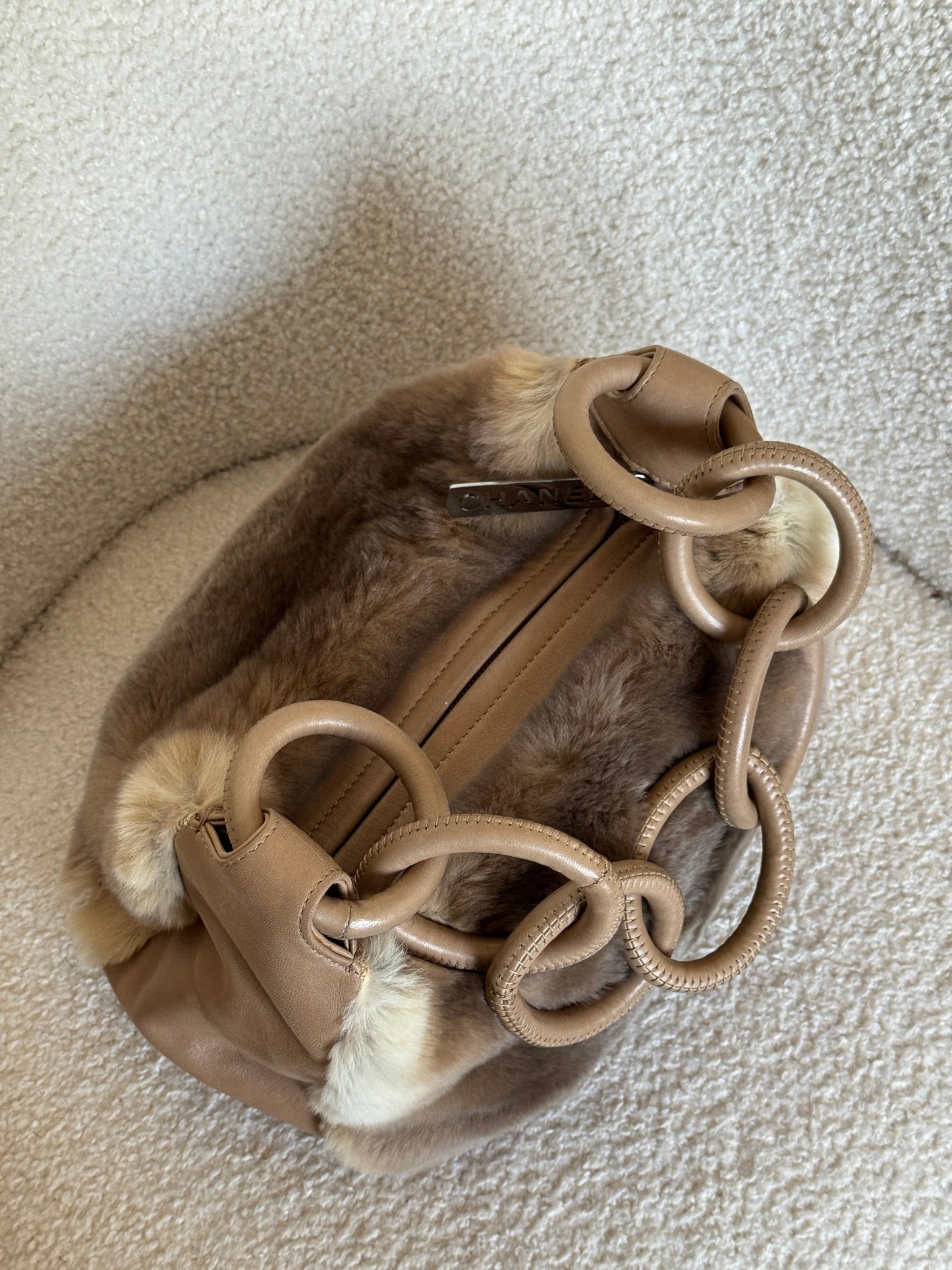 RARE Vintage 2004/2005 Chanel Lapin Fur Chain Shoulder Bag | O/S, Multicoloured