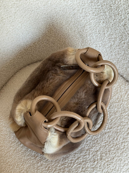 RARE Vintage 2004/2005 Chanel Lapin Fur Chain Shoulder Bag | O/S, Multicoloured