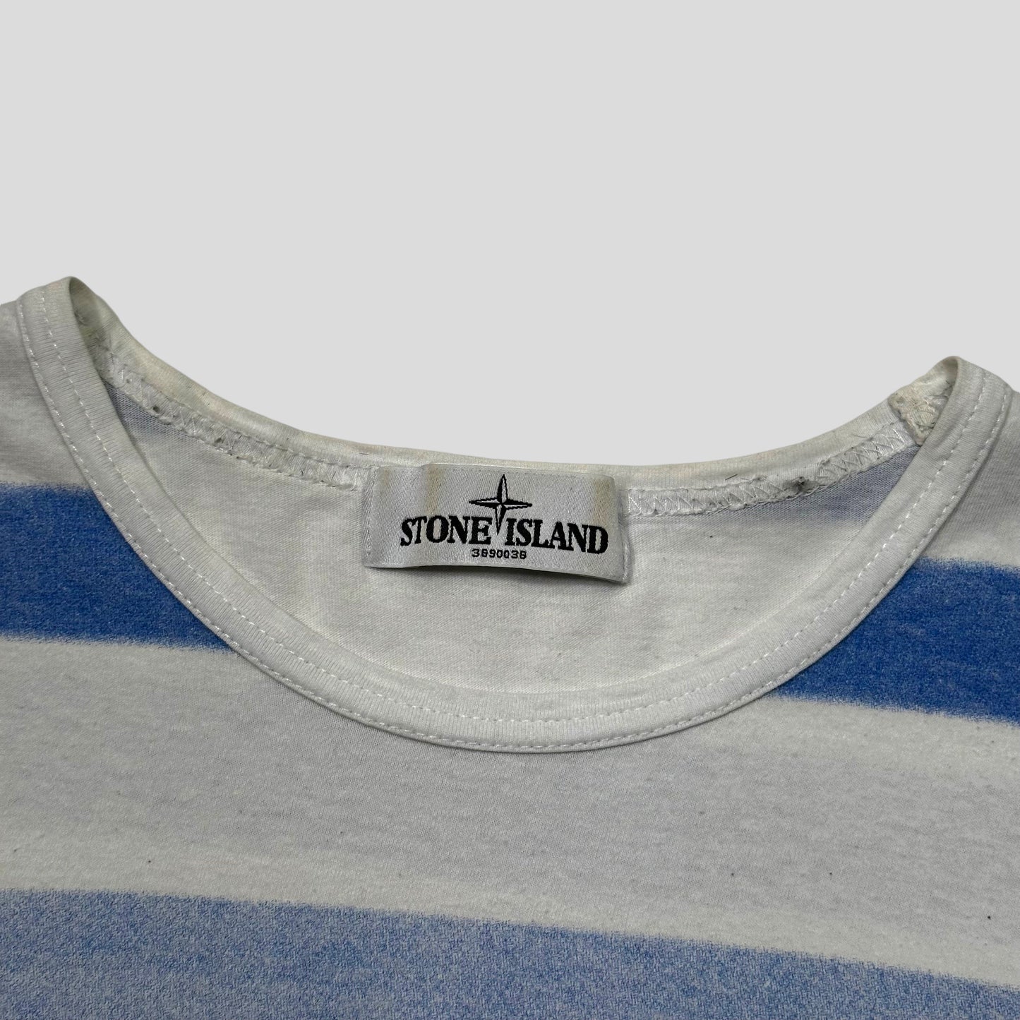 Stone Island SS13 Striped Spellout Logo T-shirt - M/L