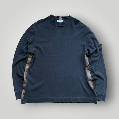 AW/04 Stone Island Silicone Edge Seam Mock Neck Jumper XXL | O/S, Navy