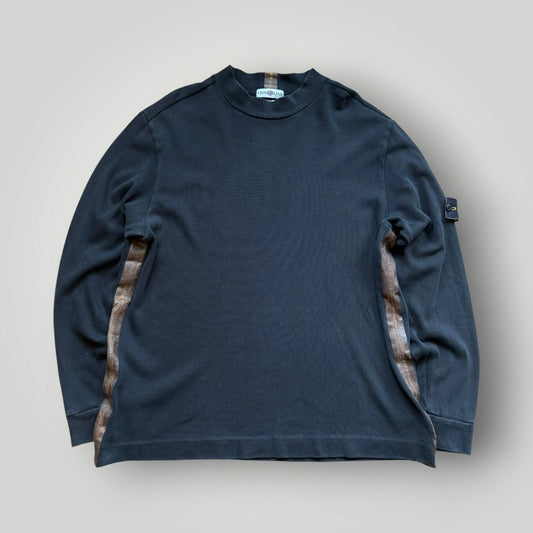 AW/04 Stone Island Silicone Edge Seam Mock Neck Jumper XXL | O/S, Navy