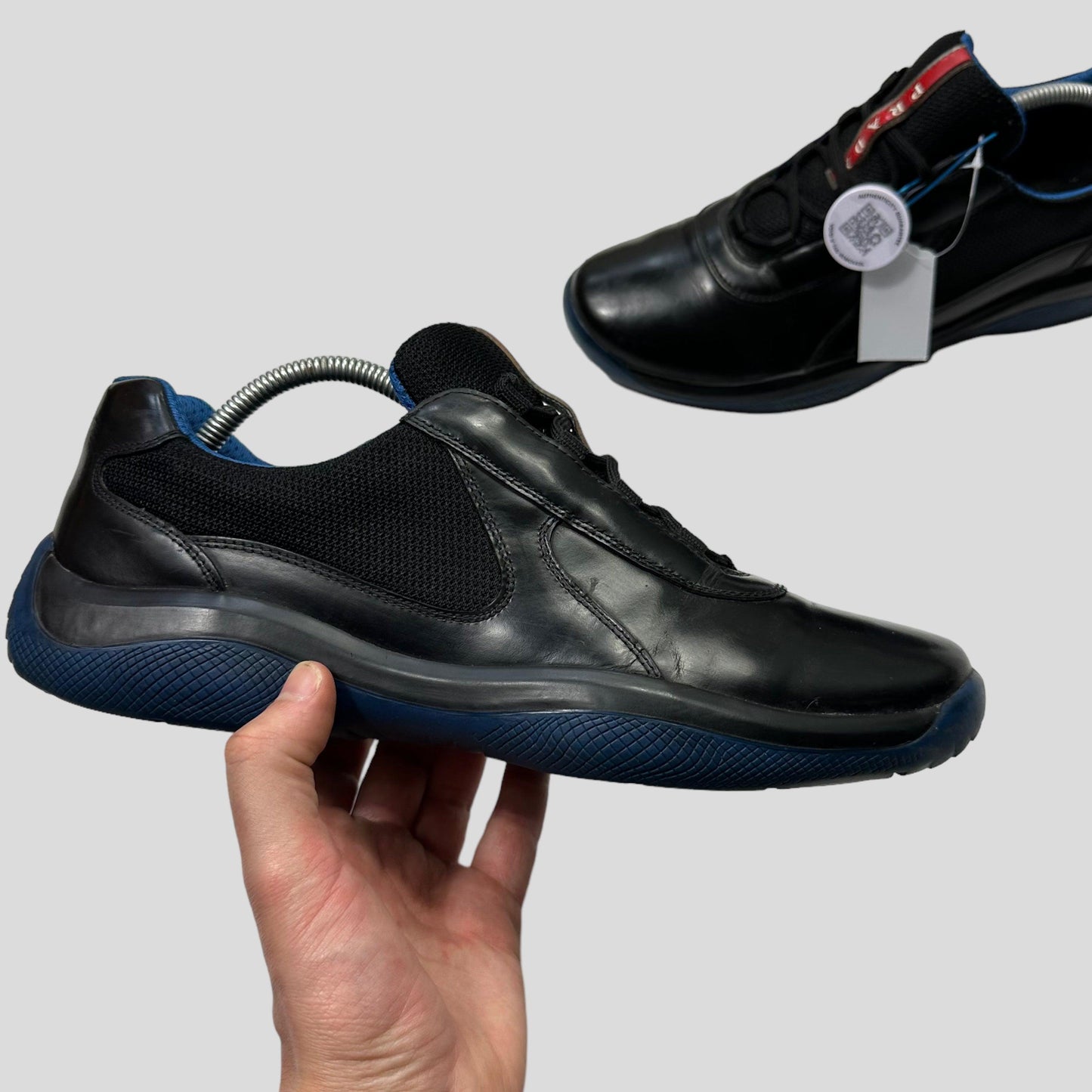 Prada Americas Cup Nero Black & Cobalt Blue - UK10-UK10.5