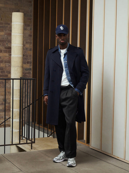 Vintage New Wool Twill Belted Trench Coat - XL