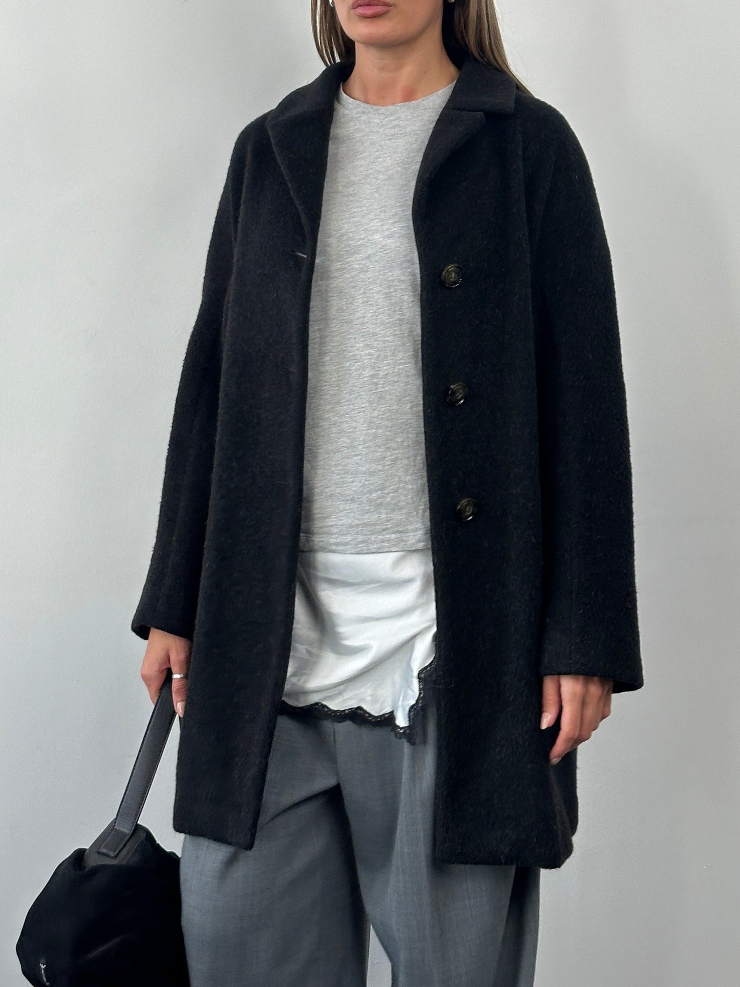 Max Mara Weekend 1990s Wool Mohair Single Breasted Coat - M/L