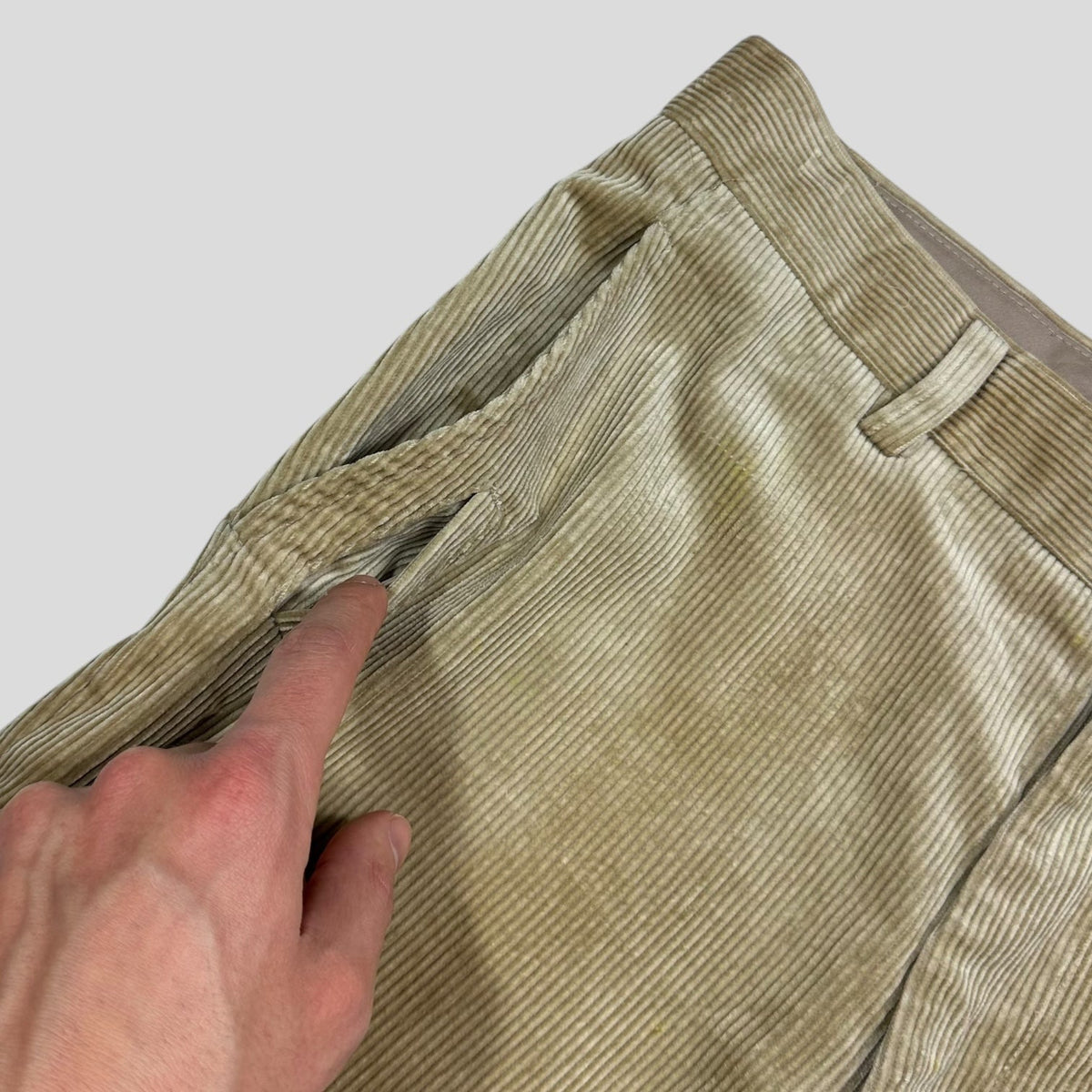 Issey Miyake 1988 Cotton Label Jumbo Corduroy Shimmer Trousers - 4 (L) | W35, Gold