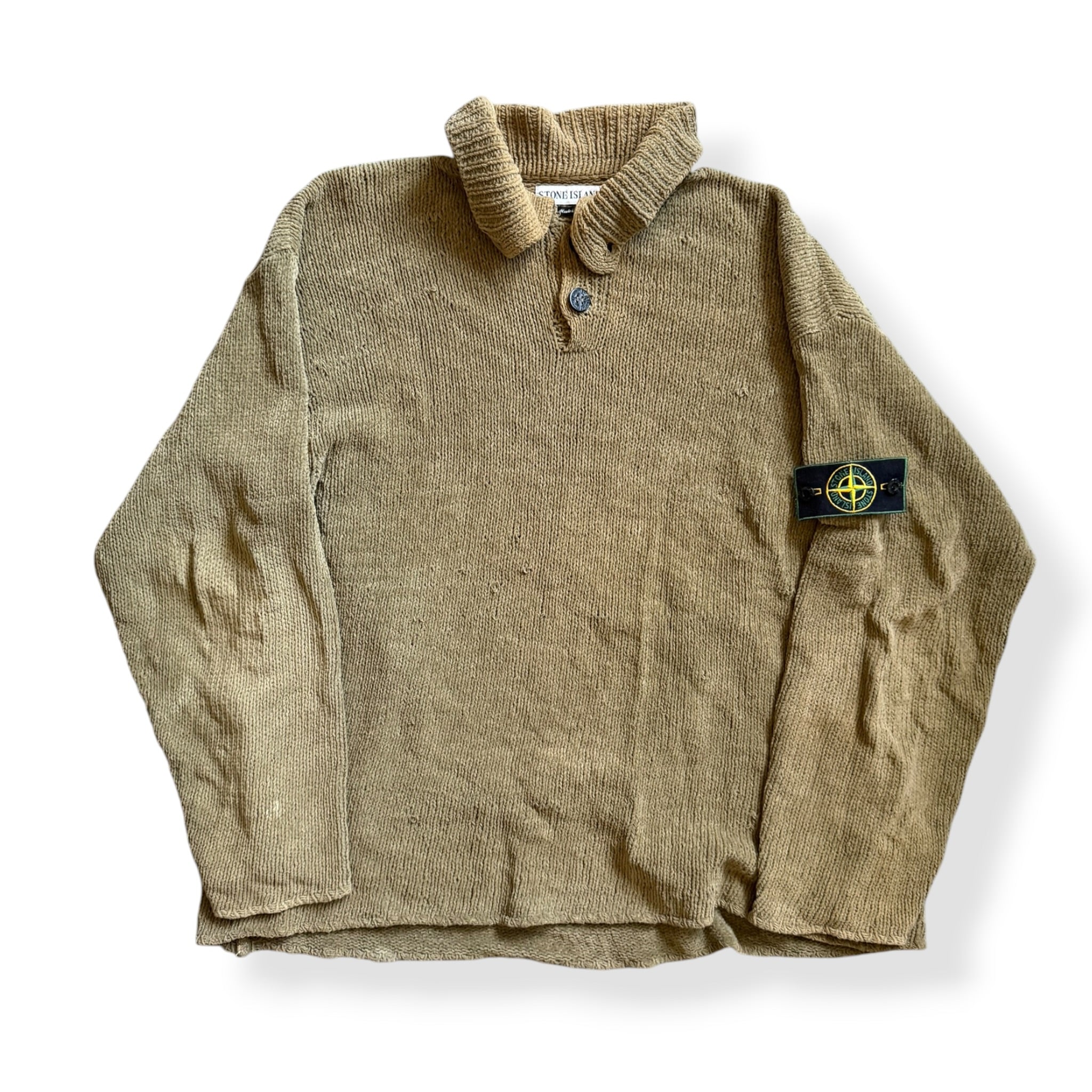FW1998 Stone Island Chenille Knitted Jumper (L) | Large, Green