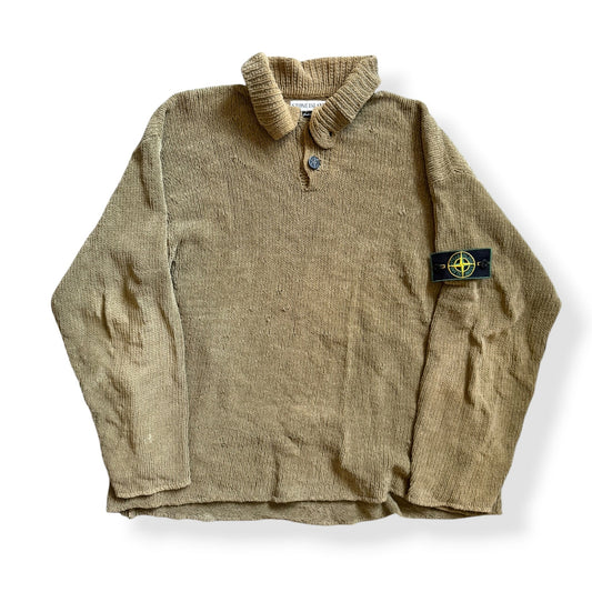 FW1998 Stone Island Chenille Knitted Jumper (L) | Large, Green