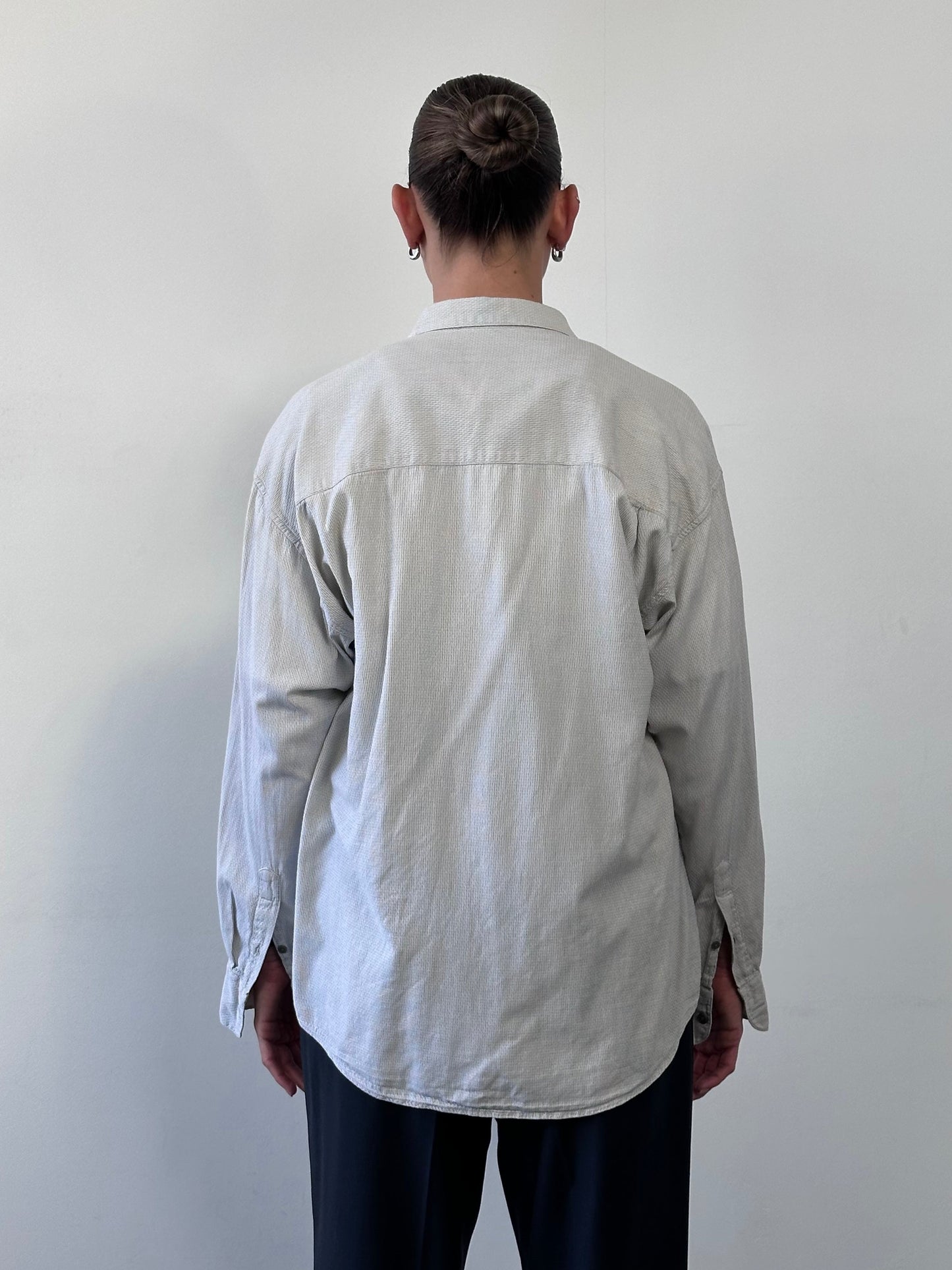 Yves Saint Laurent Pour Homme 1990s Cotton Logo Shirt - M/L