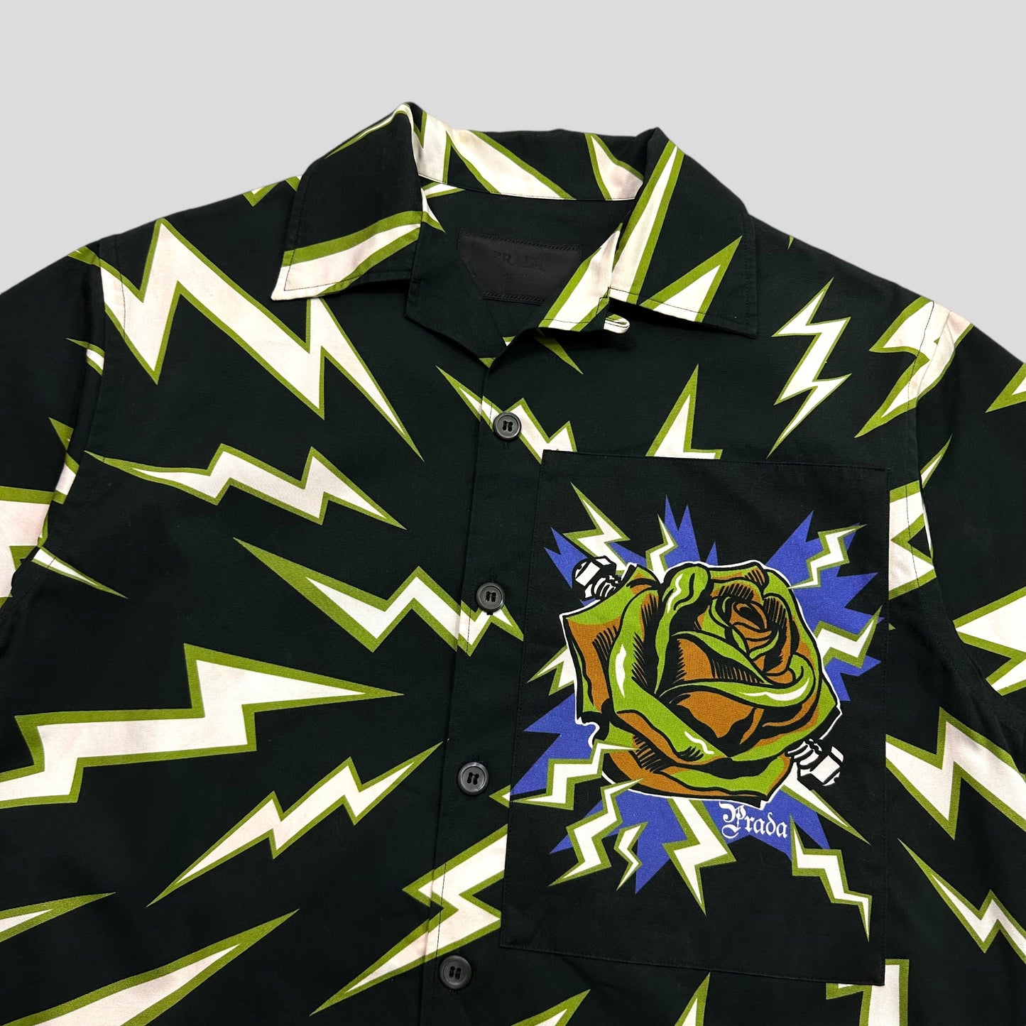 Prada x Frankenstein FW19 Boxy Lightning Shirt - XS (S/M) | Default Title, Green
