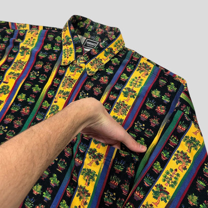 Versace Jeans Couture 1990’s Bonsai Plants Corduroy Shirt - M (L/XL) | Default Title, Red
