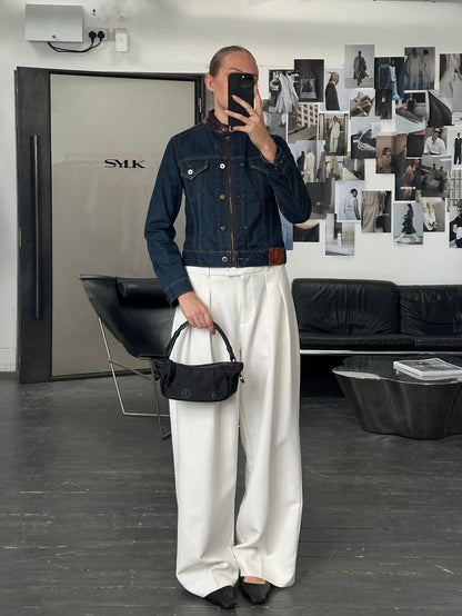 Hollywood Trading Company HTC 2000s “Night Flyer” Moto Denim Jacket - S