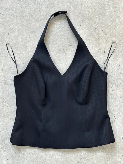 Vintage 2000s Structured Halterneck Top - L