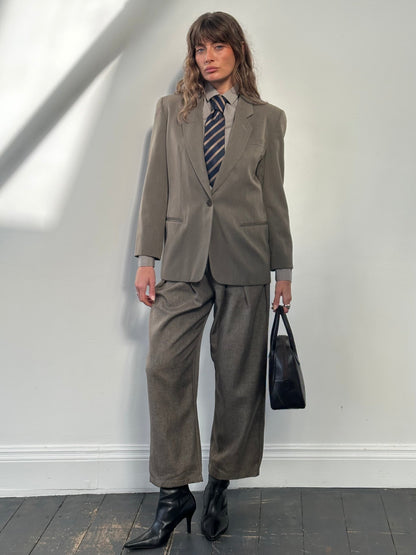 Mani 1990s Wool Single Button Tailored Blazer - S