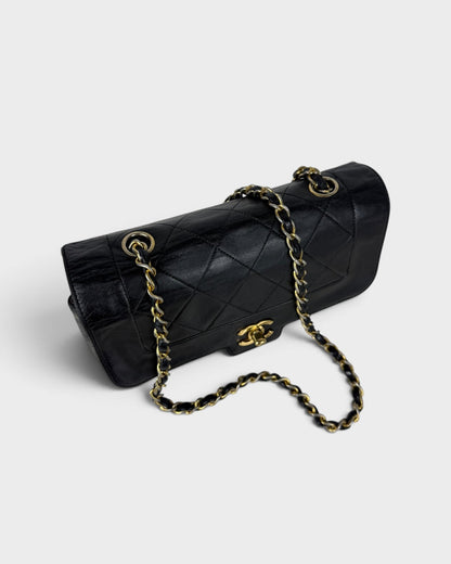 1980s Vintage Chanel Black Lambskin Diana Square Single Flap Bag 24K GHW | O/S, Multicoloured